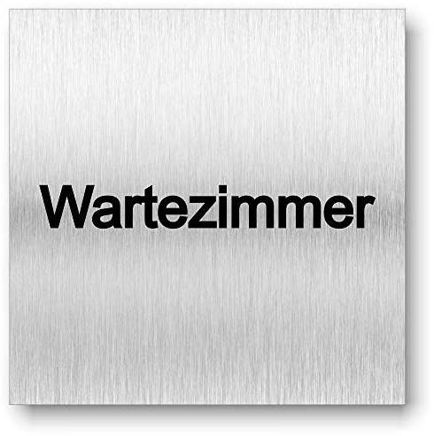 Türschild Wartezimmer UV Druck 12 x 12cm - 3mm Aluverbund - Made in Germany - Art.Nr. 2114