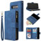 QLTYPRI Hülle für Samsung Galaxy S10 Plus, Premium Leder Handyhülle mit Große Kapazität 6 Kartenfach & 1 Reißverschluss Tasche Ständer Schutzhülle für Samsung Galaxy S10 Plus - Blau