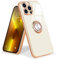 Urarssa for iPhone 12 Pro Max Phone Case Magnetic Ring Holder 360 Degree with Rotation Finger Car Holder Shockproof Case Cover for iPhone 12 Pro Max-White