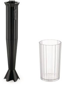 Alessi Plissé MDL10 B/Uk - Frullatore a Immersione In Resina Termoplastica, Nero. Caraffa graduata In Resina Termoplastica (Pctg). Spina Inglese. 500W