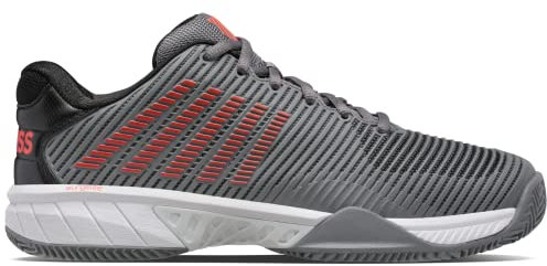 K-Swiss Herren Hypercourt Express 2 HB Tennisschuh, Steel Gray/Jet Black/Spicy Orange, 44 EU