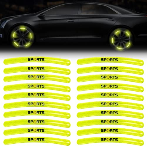 20 Pieces Reflective Stickers For Interior Wheel, Reflective Decoration, Car Tyres, Reflective Stickers, For Car, Bike, Motorcycles,Reflektierend Bei NäChtlicher Lichteinwirkung, Sicher Und Garantiert