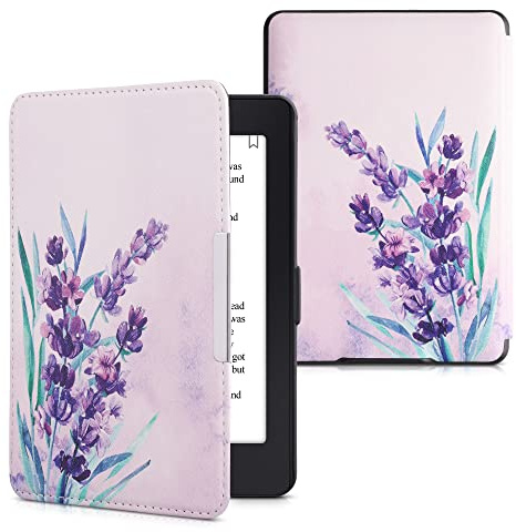 kwmobile Klapphülle kompatibel mit Amazon Kindle Paperwhite Hülle - eReader Case (für Modelle bis 2017) - Lavendel Violett Türkis Violett