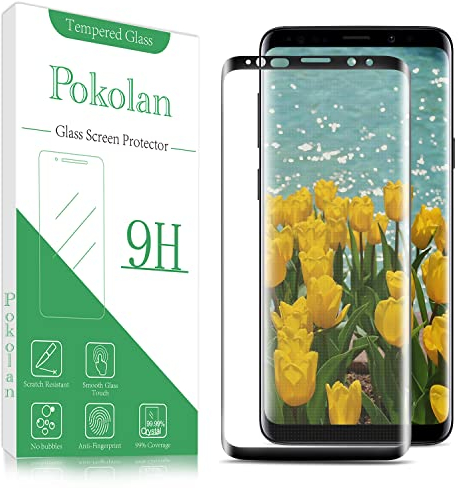 Pokolan Schutzfolie für Samsung Galaxy S9 Plus, 3D Volle Bedeckung, 9H Härte, HD Klar Displayschutzfolie, Anti-Kratzen, Anti-Bläschen, Einfacher Montage