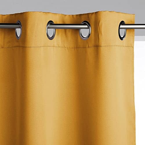 Atmosphera - Lot de 2 Rideaux occultants - Jaune Ocre - 135x240 cm
