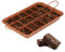 Relaxdays Brownie Backform, mit Trennwand & Hebeboden, antihaftbeschichtet, Brownieform für 18 Stück, Carbonstahl, braun