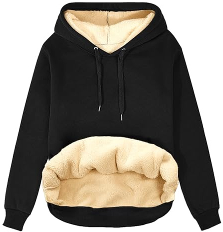 heekpek Kapuzenpullover Damen Hoodie Sweatshirt Warm Sherpa Futter Casual Lose Kapuzenpullover Damen Winter Herbst Fleecepullover Basic