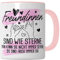 Freundin Tasse Freundinnen Kaffeetasse Freundschaft Kaffee-Becher Frauen Beste Freundin Geschenk-Idee Sterne immer da (Weiß/Rosa)