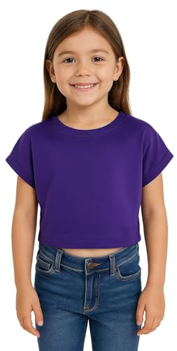 A2Z 4 Kids Girls Crop Top Plain T Shirt Casual Summer Outfit Set | Soft Comfortable Cotton Crop Top for Everyday Summer Wear Ages 5-13