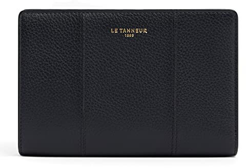 Le Tanneur, portefeuille moyen modèle, porte monnaie zippé, en cuir grainé, juliette, femme, 3 poches plates, 3 soufflets, poche zippée monnaie, 10 compartiments cartes, poche plate arrière, anti rfid