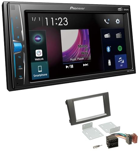 Pioneer DMH-A3300DAB 2-DIN Autoradio kompatibel mit Bluetooth Digitalradio DAB+ WebLink Spotify USB passend für Iveco Daily IV und V 2006-2014 dunkelgrau