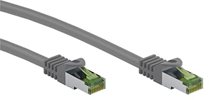 Goobay 61114 - CAT 8.1 Netzwerkkabel/LAN Kabel - Highspeed 40Gbits Patchkabel mit S/FTP PiMF Schirmung/grau / 0,5M