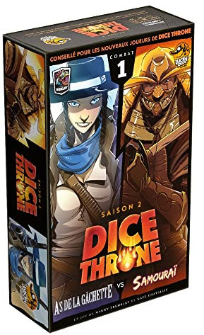 LUCKY DUCK GAMES Dice Throne S2: As de la Gâchette VS Samurai | Wettbewerbs-Würfelspiel für Kinder ab 8 Jahren | Taktik- und Strategiespiel | 2 bis 6 Spieler | 20 bis 40 Minuten | auf Französisch