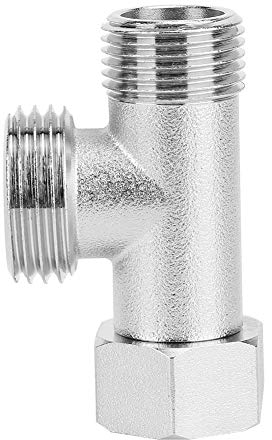 Toiletten-Umschaltventil, Metall-T-Adapter, 3-Wege-Umschaltventil, 2 Stück 3-Wege-Anschlussventil, Toiletten-Umschaltventil-Adapter, Spülventil (EU3/8)
