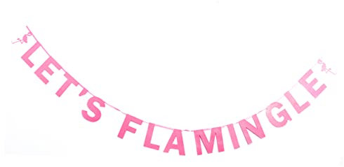 jojofuny Flamingo-Banner Hawaii-buchstabenbanner Flamingo-buchstabenbanner Hawaii-wimpelgirlande Hawaii-glitzerbanner Partydeko Wimpelkette Papier-hängegirlande Dekoration Für Hawaii-par