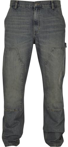 Urban Classics Herren Hose Double Knee Jeans 2000 Washed 32