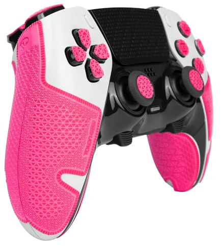 Talongames Controller-Griffe für Playstation 5 DualSense Edge, rutschfest, schweißabsorbierend, strukturiertes Skin-Set, für PS5 Edge Controller, Griffe, Tasten, Trigger, D-Pad (Ultra-Version, Rosa)