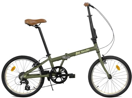 FabricBike Klappfahrrad, Alu-Rahmen, Single Speed, klapprad 20 Zoll, Folding, klapp Fahrrad, Klapprad Erwachsene, Fabric Bike Folding Bike (Cayman Green 7 Speed)
