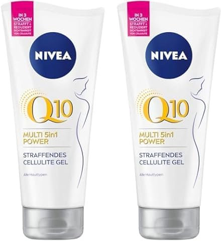 NIVEA Body Gel Q10 Anti-Cellulite (200ml), straffendes Hautpflege Gel mit Q10 und Lotus Extrakt, Cellulite Gel mit Multi 5in1 Power Formel (Packung mit 2)