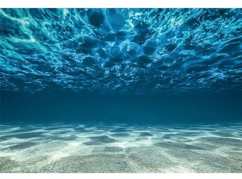 MIRRORANG 1,5x1m Tief Unterwasser Kulissen Blau Meer Wasser Sommer Schwimmbad Ozean Wasser Ripple Sonnenlicht Fotografie Hintergrund Baby Dusche Geburtstag Party Dekorationen Banner, Vinyl