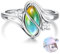 FIOROYAL 𝟵𝟮𝟱 Sterling 𝐒𝐢𝐥𝐛𝐞𝐫 Ring Stimmungsring für Damen Mädchen Vintage Cubic Zirconia Statement Ring Farbe ändern Stimmung Stein Ring für Damen 49