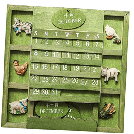 HAPINARY 1Stk Kalender aus Holz Bürodekoration Halloween kleine Kalenderverzierung Tischkalender Ornament kreativer Holzkalender bürokalender dekor hölzern Kunsthandwerk