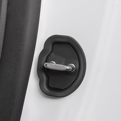 CLZXCV 4Pcs Car Door Lock Buckle Cover for Ford Fiesta Ⅵ Hatchback 3/5Door 2001 2002 2003 2004-2008, Silicone Car Door Latch Cover Dust Proof Anti-Rust Car Door Lock Protector