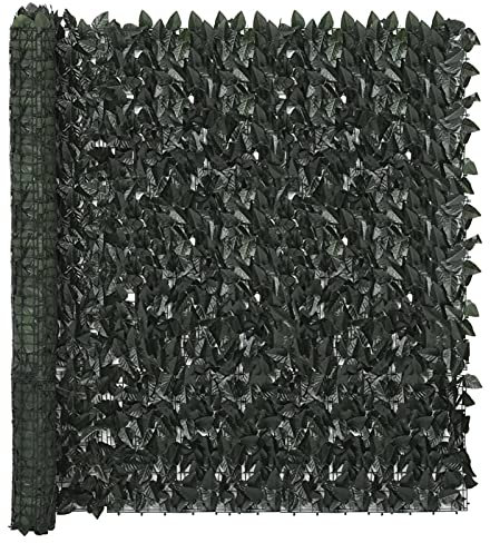 LAPOOH Auvent pour balcon avec feuilles vert foncé 500 x 150 cm, auvent latéral, auvents de jardin, auvents Pergola, store d'extérieur pour terrasses extérieures - 315493