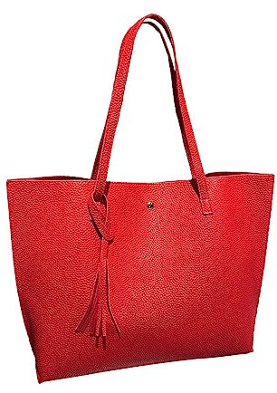 Nordlicht Taschen Original Damen-Umhängetasche aus weichem Kunstleder mit großer Kapazität und Quasten-Handtasche, hohe Kapazität, PU-Quasten-Umhängetasche für Schultergurt Für Taschen (RD1, One Size)