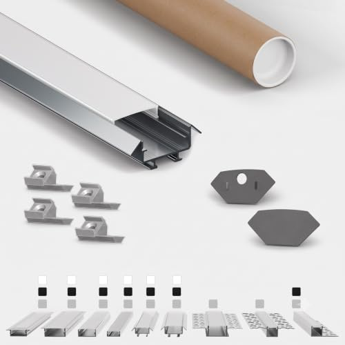 Tivendis ER4520 LED Eckprofil 2 m Silber, milchige Abdeckung 4er-Set