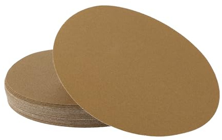 A ABSOPRO Sanding Discs 9 Inch 100 Grit Round Hook and Loop Sandpaper Kraft Paper Yellow 25 Pcs