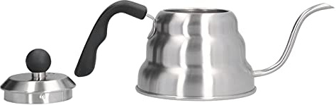 aqxreight Kaffeekessel Zum Übergießen aus Edelstahl, Vintage-Topf mit Schwanenhalsauslauf, Komfortables Design mit Großem Fassungsvermögen, Geeignet für Herd und Feuer, Gleichmäßige (1L)
