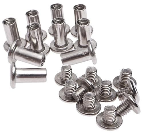 10 StückHülsenschrauben Set, Edelstahl Möbelschrauben, (M5 x 6mm Möbelschrauben, M5 x 12mm Hülsenmutter) Verbindungsschraube für Möbel Kinderbett Betten Kinderbett und Stühle