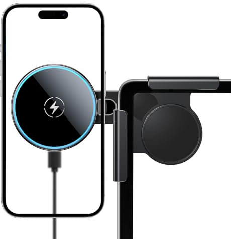 LANTU Qi2 Certified 15W Mobile Phone Holder for Tesla Model 3/Y/X/S MagSafe Mobile Phone Holder Car Magnet with 1M C-C Cable for iPhone 12-16 Series and MagSafe Case