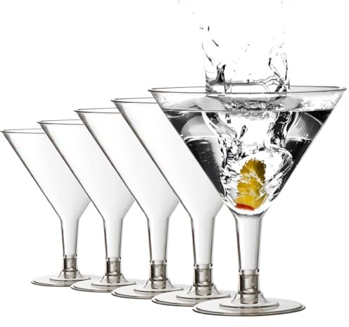 Youngever Confezione da 12 bicchieri da cocktail in plastica, bicchieri da Martini infrangibili, bicchieri da cocktail riutilizzabili