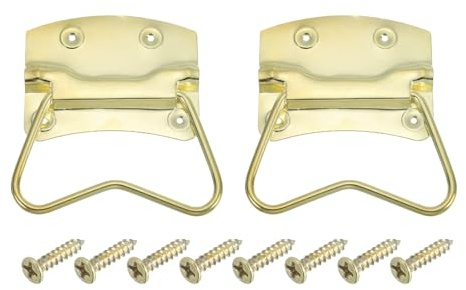 QUARKZMAN 2 Stück Klappgriff, 103 x 64mm Metall Handgriff Boxen Bügelgriff Koffergriff, Tragegriff für Toolbox Tür - Gelb