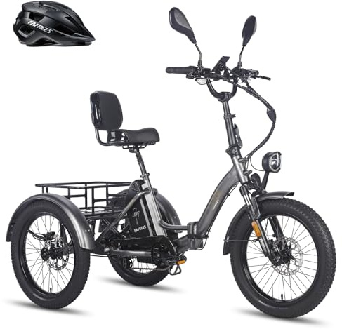 Fafrees F20 Mate E Bike Dreirad für Erwachsene Strassenzulassung [ Offiziell ] Damen Ebike Herren 180kg, Fat Elektrofahrrad 48V, Elektro Fahrrad 3 Räder für Senioren, elektrisch 3 Rad Fahrrad faltbar
