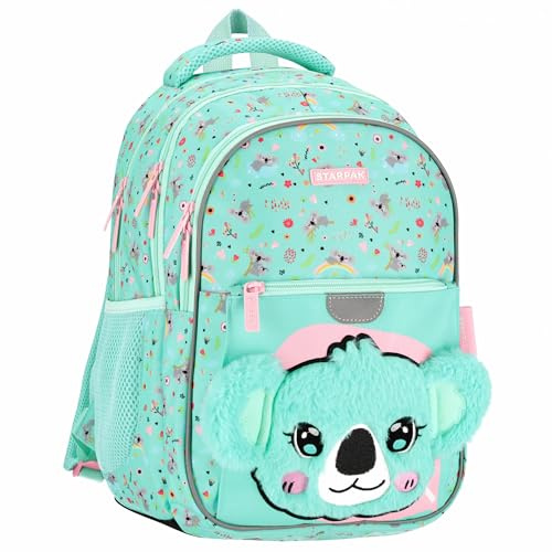 Türkiser Koala-Schulrucksack mit Reflektoren, 23 l (Türkisfarbener Koala)