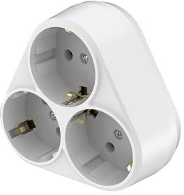 Braytron 3-Fach Mehrfachstecker Steckdosenadapter 230V Typ F Dreieck & Rechteck mit/ohne Kindersicherung 3680W Steckdosenleiste Reiseadapter Stecker Verteiler (Dreieck ohne Kindersicherung)