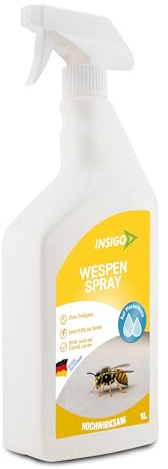 INSIGO Anti Wespen Spray 1L Sprühflasche - Wespenmittel mit mechanischer Wirkung - Effektive Abwehr für Wespen im Haus - Wespen Spray mit Sofortwirkung