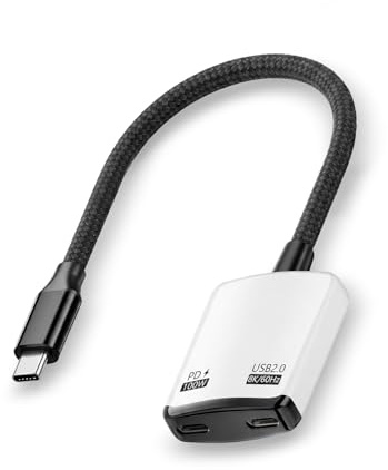 RIIEYOCA USB-C auf AR-Brille 100W PD-Schnellladeadapter, 8K@60Hz Xreal AR-Brillen-Adapter-Hub, für Switch, Steam Deck, ROG Ally, Handy, Viture, Rokid