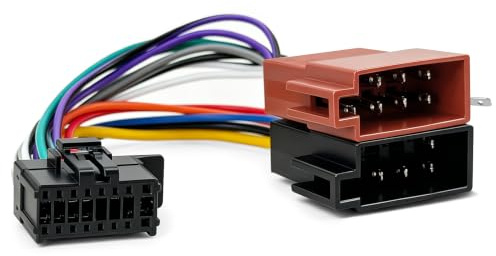 Autoradio Adapter 16 Pin Kabelbaum für Pioneer - ISO Stecker Autoradio 16 Polig Adapterkabel für Pioneer AVH AVIC DEH FH MVH, Radio Adapter für Auto Radio, Kabelbaum Kabeladapter für Lautsprecher