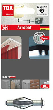 TOX Tassello in metallo per intercapedini Acrobat M5x65 mm + vite, 4 pz, 35701081