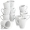 MALACASA, Serie Elisa, 12 teilig Becher Set Porzellan Kaffeebecher Kaffeetasse