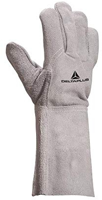 Deltaplus DPTC71510 Schweisserhandschuhe Rindsspaltleder - Stulpe 15 Cm, Grau, Größe 10