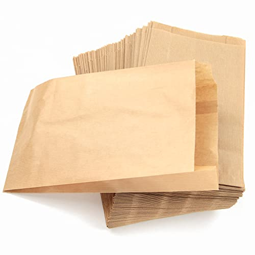 RUBY 100stk Braune Papiertüten Klein - 15x26cm Mini Papiertüten Braun Butterbrottüten, Kraftpapier Tüten, für DIY Papiertüten Adventskalender, Geschenktüten Papier, Verpackungstüten
