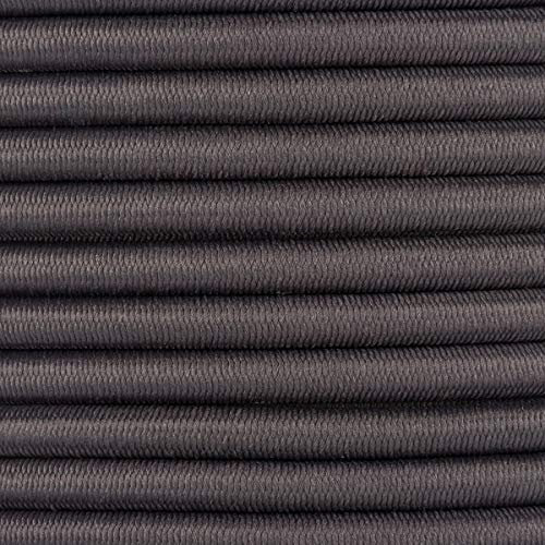 2m Gummikordel - Hutgummi - Rundgummi, hochwertig, extra-stark in 5mm, dunkelgrau