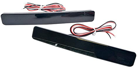 2 PZ LED Nero Lente Paraurti Posteriore Riflettore Stop Luci di Coda Nebbia Lampada Rosso per 05-12 VW Transporter T5