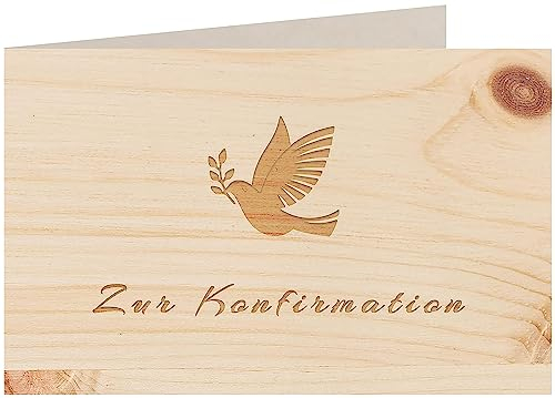 myZirbe Holzkarte - Zur Konfirmation - 100% handmade in Österreich - Postkarte, Geschenkkarte, Grußkarte, Klappkarte, Karte, Einladung, Holzart:Zirbe