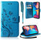 ivencase Lederhülle Kompatibel mit Samsung Galaxy A20e Hülle und Schutzfolie, Wallet Handyhülle PU Leder Tasche Case Kartensteckplätzen (Blau)